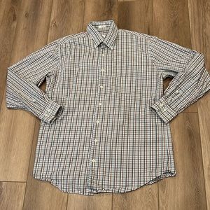 Peter Millar Button 100% Cotton Sport Shirt Long Sleeved Size Large Preppy